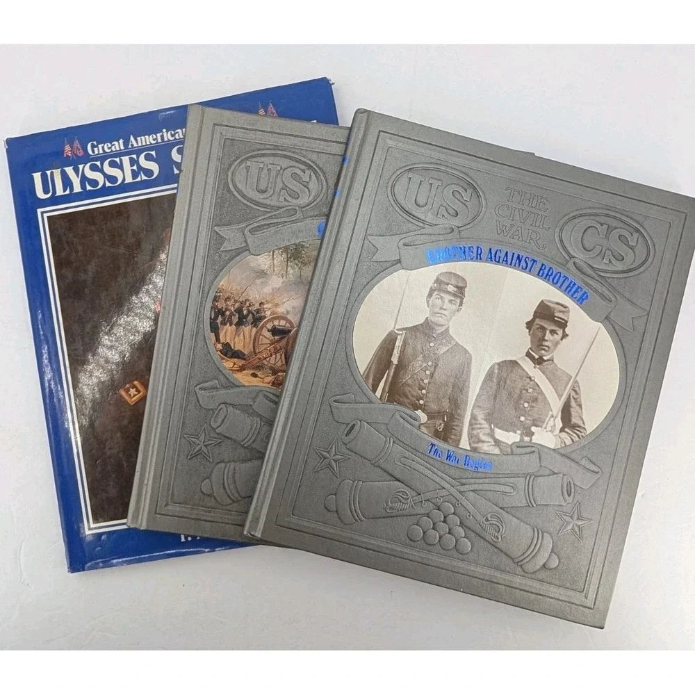 Lot of 3 CIVIL WAR Books Time Life Gettysburg Brother Against Brother Ulysses...